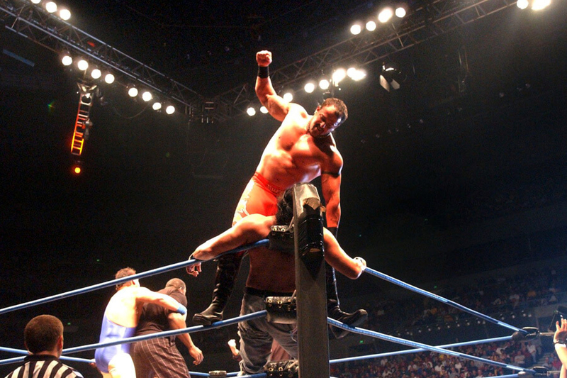 Buff Bagwell vs. Hurricane Helms | Getty Images Photo by Chris McGrath/ALLSPORT