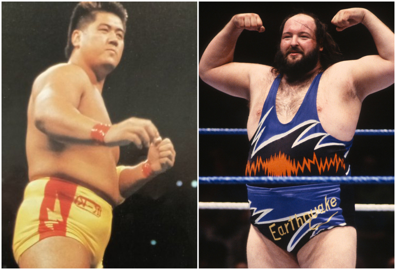 Koji Kitao vs. John “Earthquake” Tenta | Twitter/@WrestlingIsKing & Alamy Stock Photo by John Barrett/PHOTOlink/MediaPunch Inc