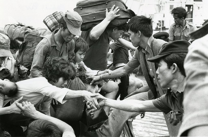 Refugees Flee Saigon | Getty Images Photo by Jack Cahill
