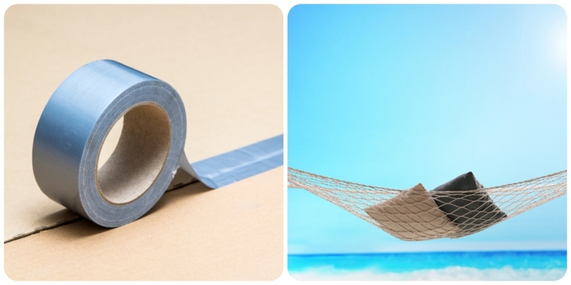 Hamaca hecha de cinta adhesiva | Shutterstock