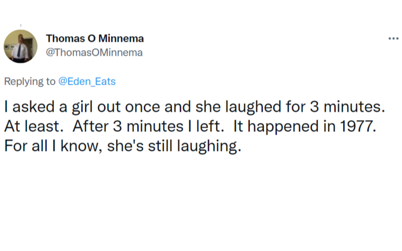In General, Guys Love to Make Girls Laugh | Twitter/@ThomasOMinnema