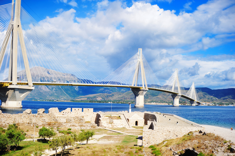 Rio–Antirrio bridge, Greece | Shutterstock Photo by Alinute Silzeviciute