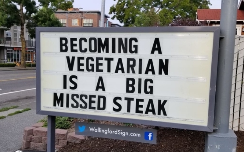 Wo gib es also ein gutes Steak? | Facebook/@wallingfordsign