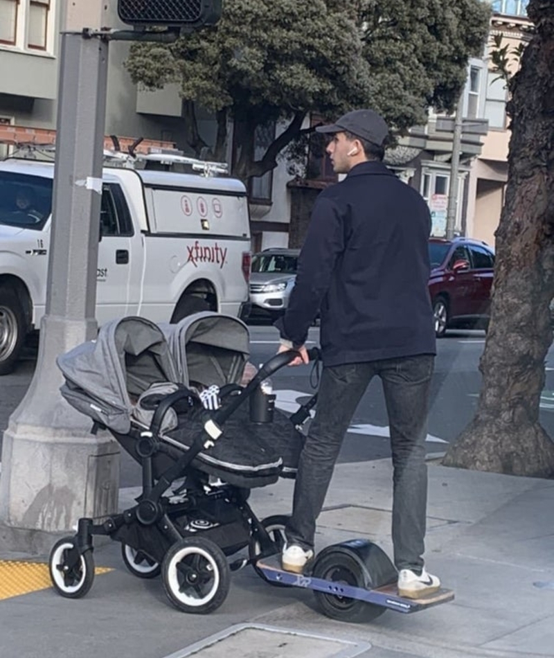 Híbrido de cochecito de bebé y scooter | Reddit.com/miserlou