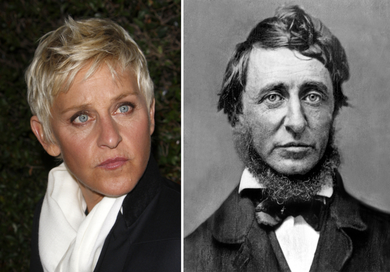 Ellen DeGeneres and Henry David Thoreau | Kathy Hutchins/Shutterstock & Alamy Stock Photo by CSU Archives/Everett Collection