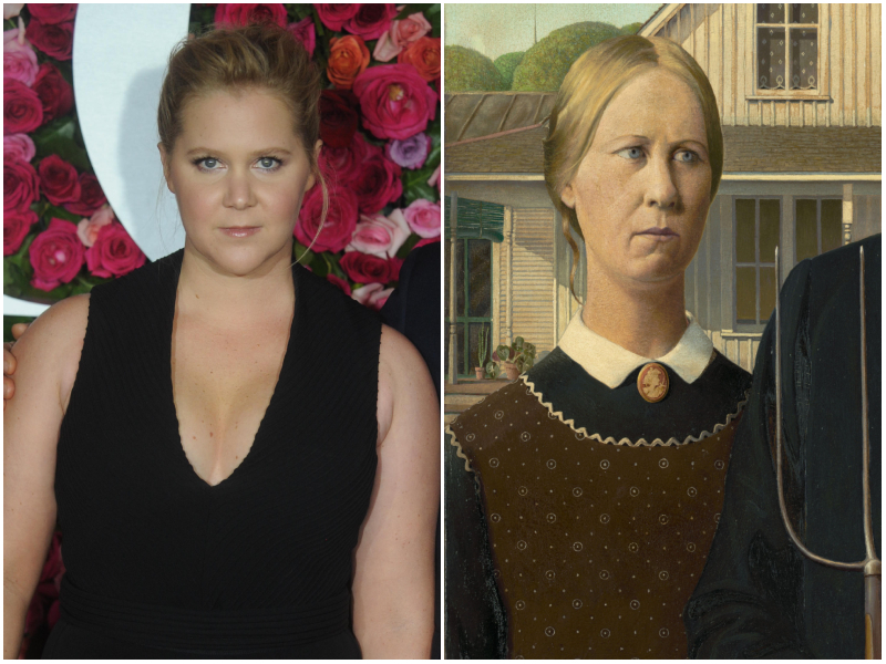 Amy Schumer and “American Gothic” By Grant Wood | Alamy Stock Photo by Storms Media Group/Hoo-Me/SMG & Pictorial Press Ltd
