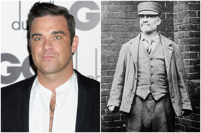 Robbie Williams and Jesse Pomeroy | Alamy Stock Photo by London Entertainment & Getty Images Phot by Bettmann